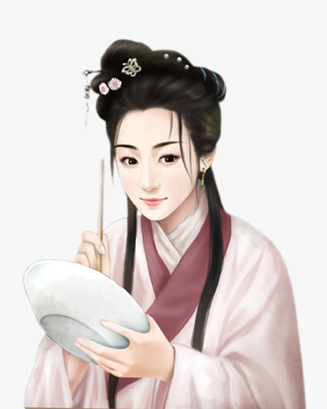 猪年2019年卡通手绘古代婢女