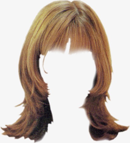 齐刘海层次中长发png素材-90设计