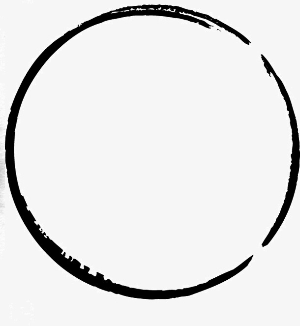 简单水墨环形png素材-90设计