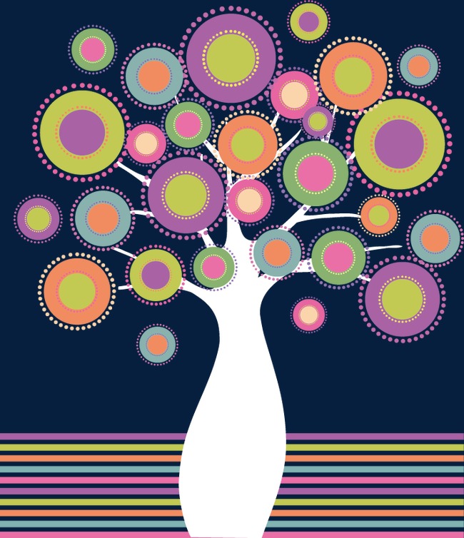 卡通手绘树创意圈圈