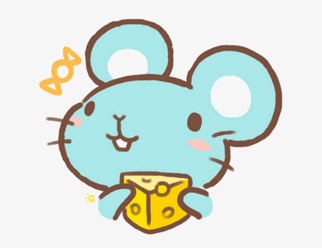 卡通手绘可爱小动物快乐围巾小老鼠