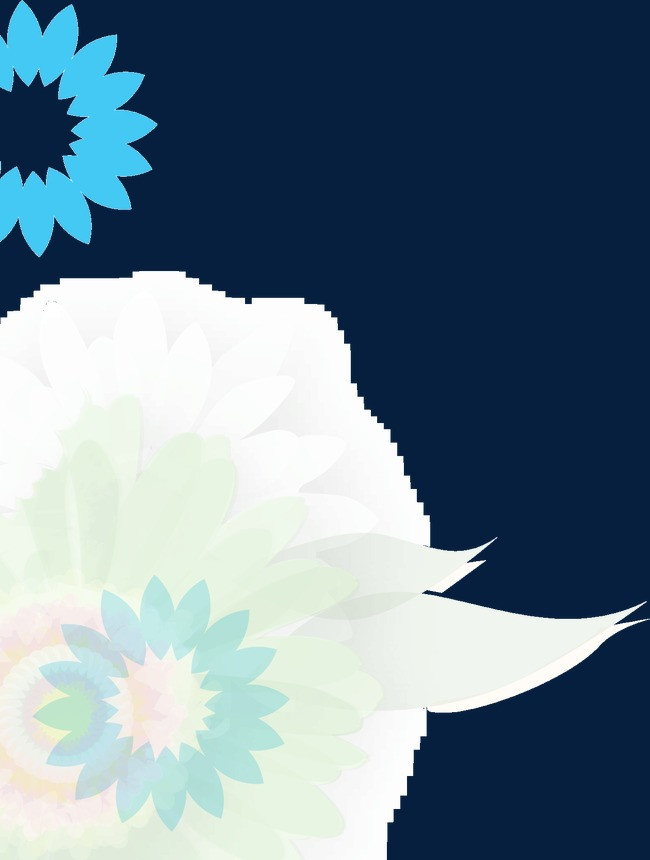 蓝色清新镂空花瓣背景装饰