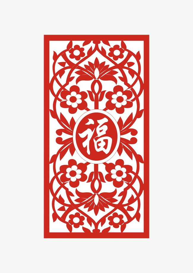 新年窗花_古典窗花png素材-90设计