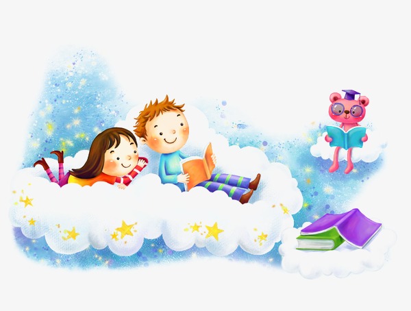 手绘两小儿闹新春