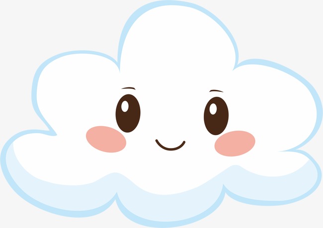 可爱卡通微笑彩色云朵彩虹装饰免抠元素