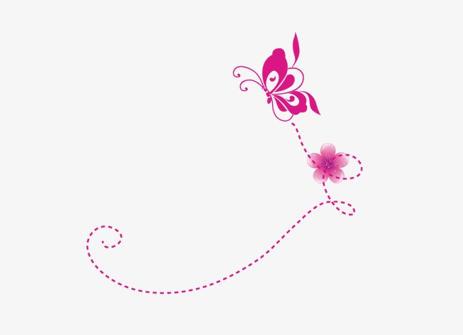 肉粉色带蝴蝶的花藤