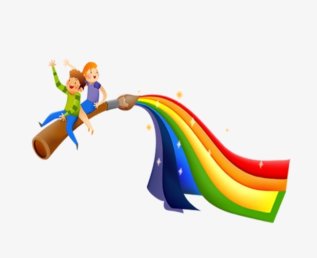 卡通人物彩色线条