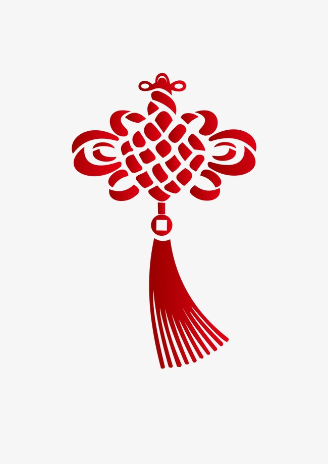 手绘新年喜庆挂饰中国结插画