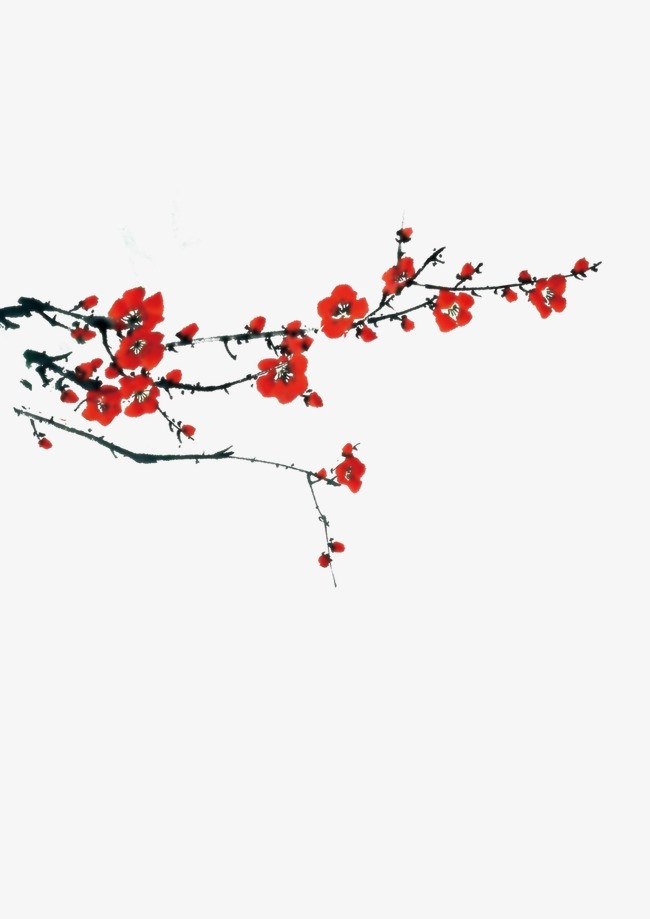 边角梅花装饰png素材-90设计