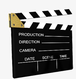 简约卡通手绘电影拍摄暂停开始板打板元素设计