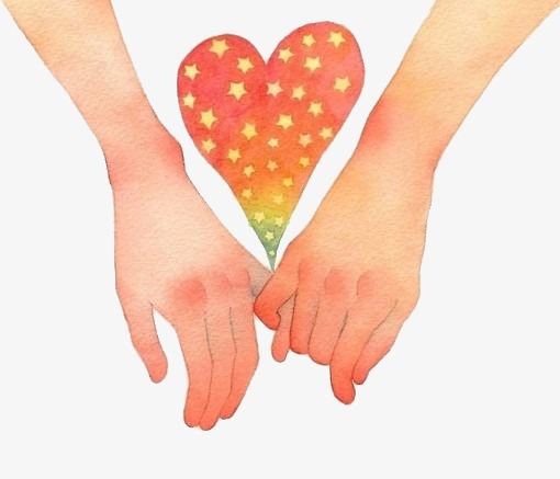 下伙伴手牵手去上学卡通手绘