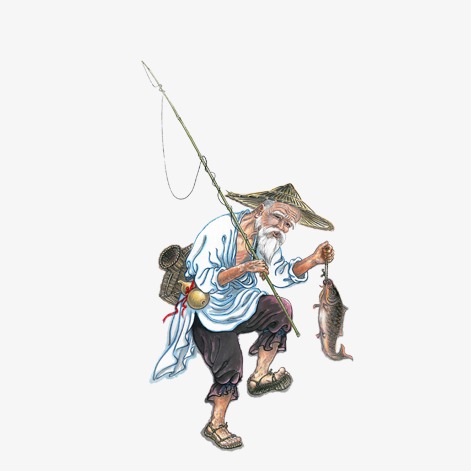 唯美瀑布仙鹤渔翁