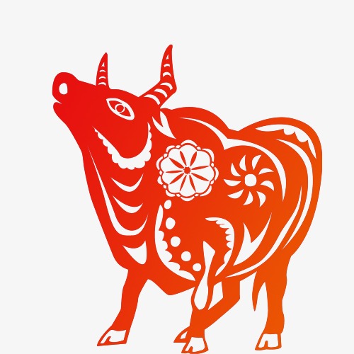 春节新年国潮元素灯笼装饰背景金色祥云剪纸牛