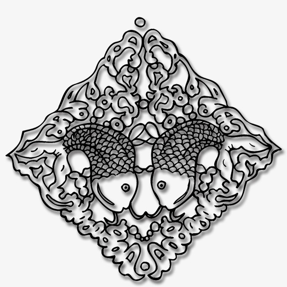 刺绣花纹 中国风 黑白花