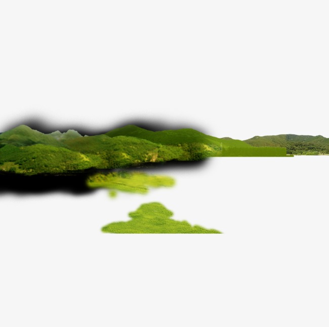 绿色山丘png素材-90设计