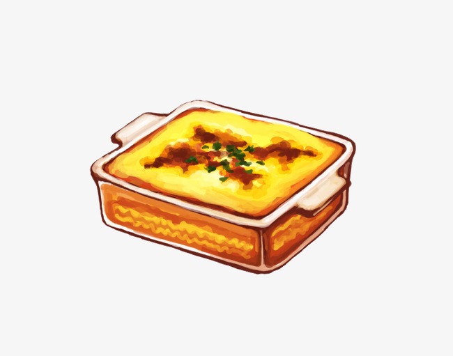 卡通手绘奶香蒸蛋糕卡通免抠png