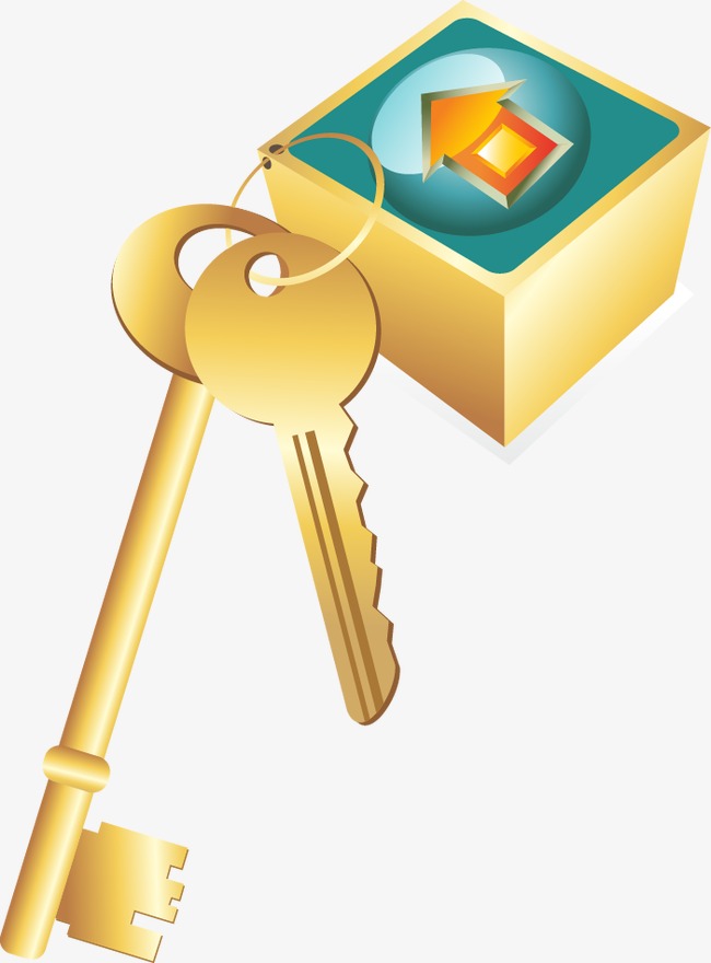 金色钥匙图案png素材-90设计
