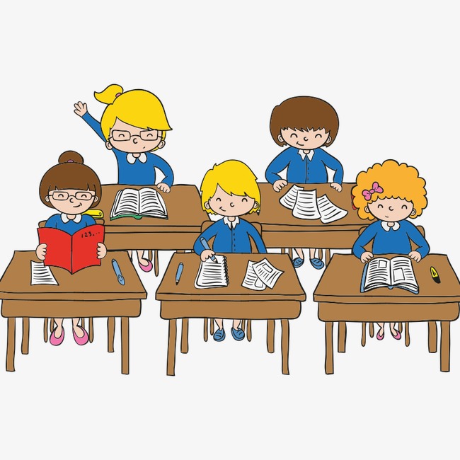 开学季学生课桌书本学习做作业