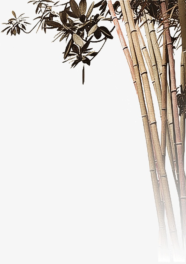 水墨画中的青竹