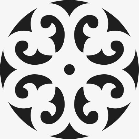 角花底纹花型对称平面图形png素材-90设计