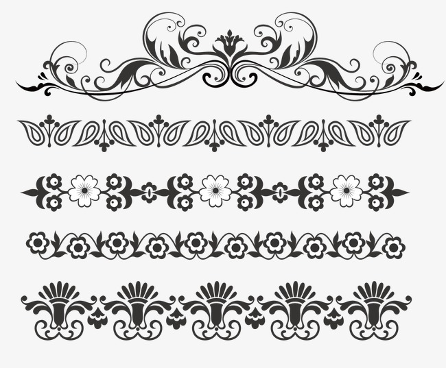 简约欧式复古花纹欧花边框花纹元素设计