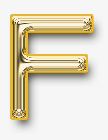 黄金字母fpng素材-90设计