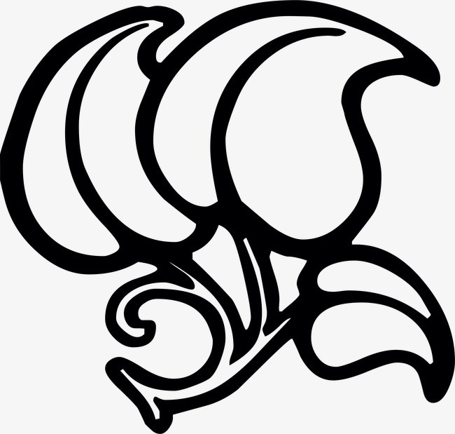 传统古典角花花纹素材