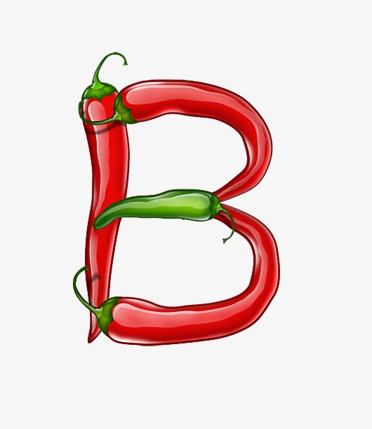 辣椒字母b【高清艺术字体png素材】-90设计