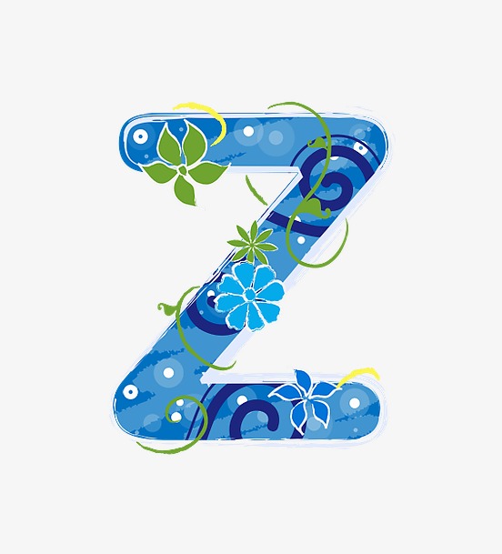 蓝色花纹字母z