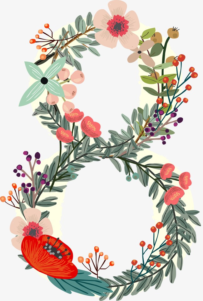 花朵数字8png素材-90设计
