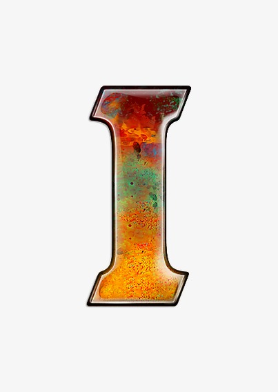 油彩肌理字母ipng素材-90设计