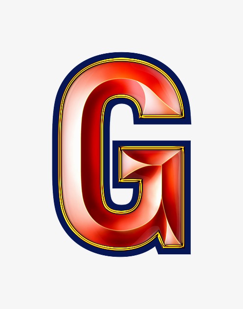 红色立体字母g