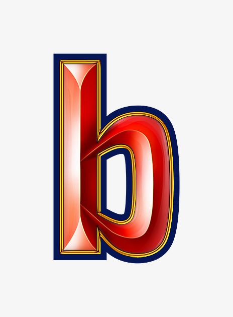 红色立体字母b