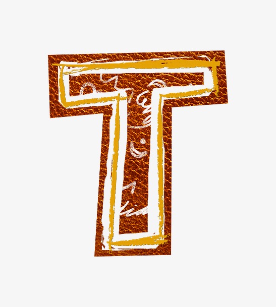 皮革字母t【高清艺术字体png素材】-90设计