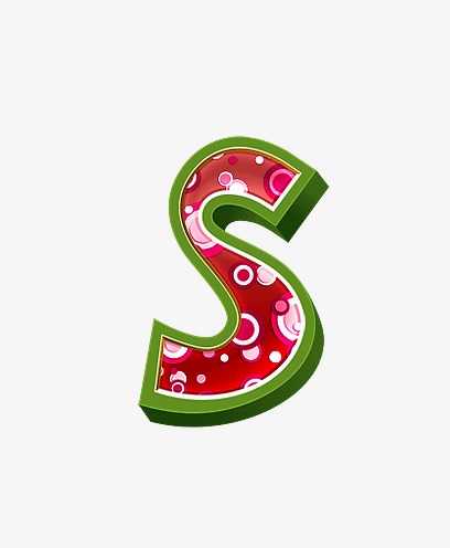 紫红立体字母s