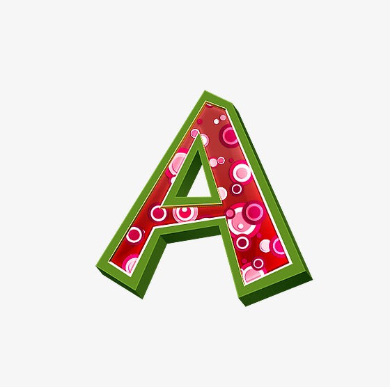 紫红立体字母a