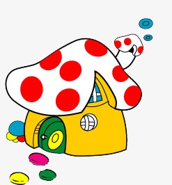 卡通可爱的蘑菇房子矢量图装饰插画素材
