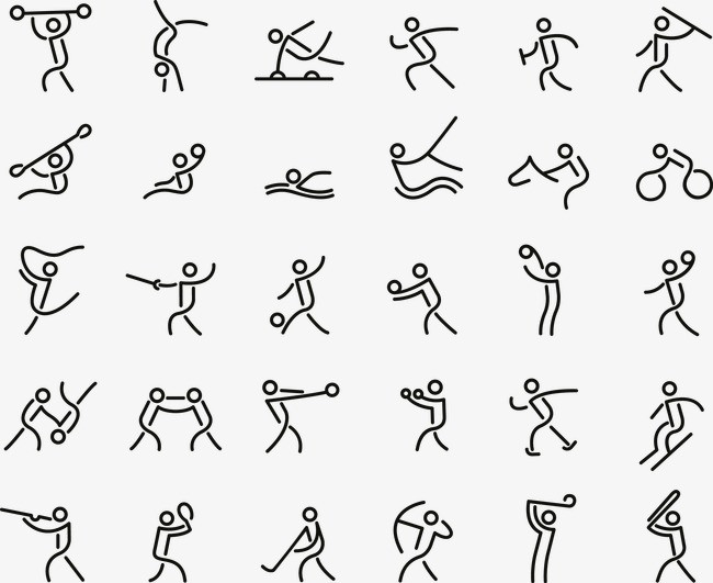 手绘活力女孩运动一周打卡png图案