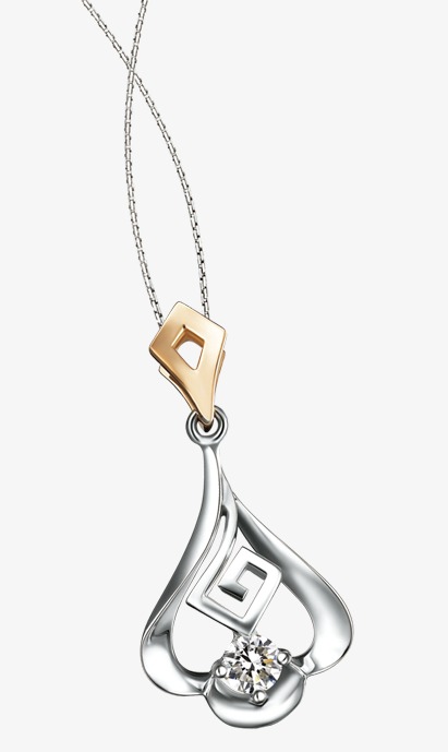 白金项坠png素材-90设计