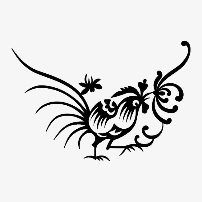 黑白轮廓动物图案