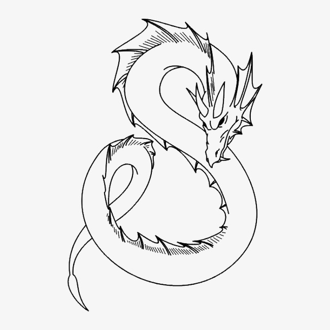 黑白轮廓动物图案