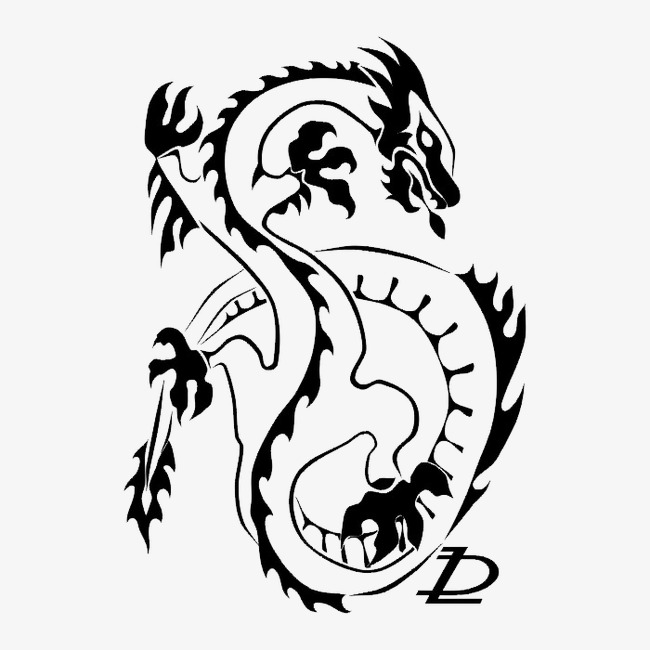 黑白轮廓动物图案