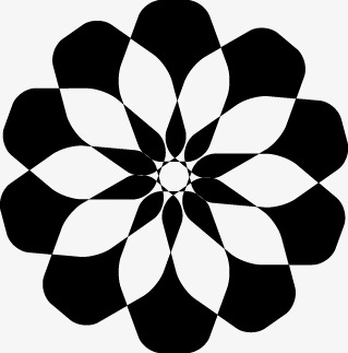 黑白装饰图案png素材-90设计