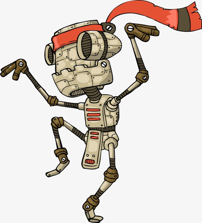 卡通复古功夫机器人