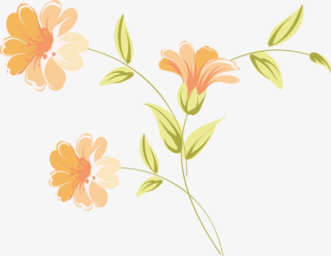 卡通矢量彩绘花朵