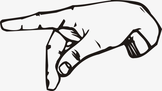 蓝色液体手指指向手势效果图