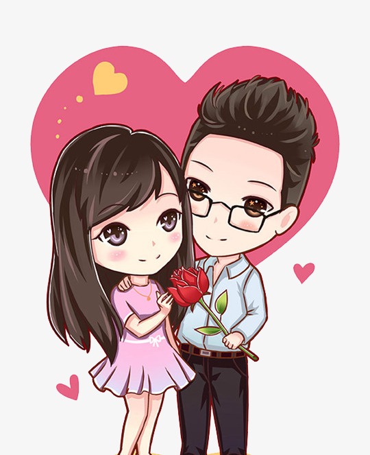 情侣卡通狗哈士奇对话框元素设计