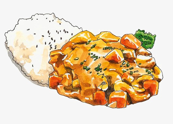 卡通手绘蛋盖饭插画