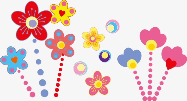 卡通矢量花朵装饰