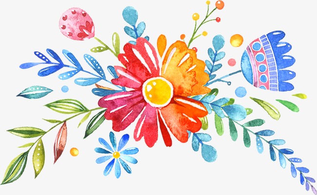 浪漫卡通花卉装饰元素